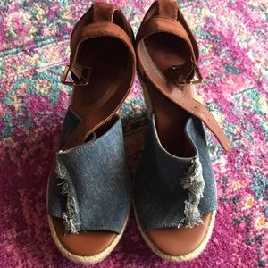 Denim wedges